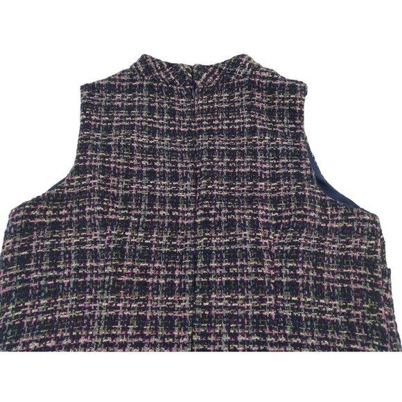 Monsoon Felissa Tweed style Sleeveless high neck faux button pencil dress US 12 - Picture 14 of 16